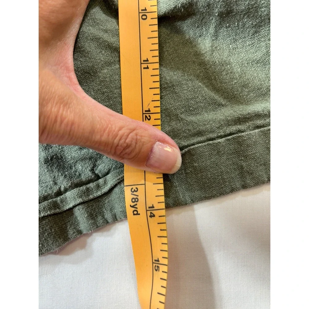 Old Navy Womens Olive Green Linen Blend Pull On Elastic Waist Shorts Size L